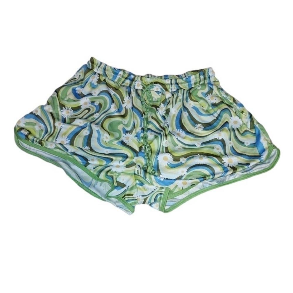 Ultra flirt daisy groovy green shorts